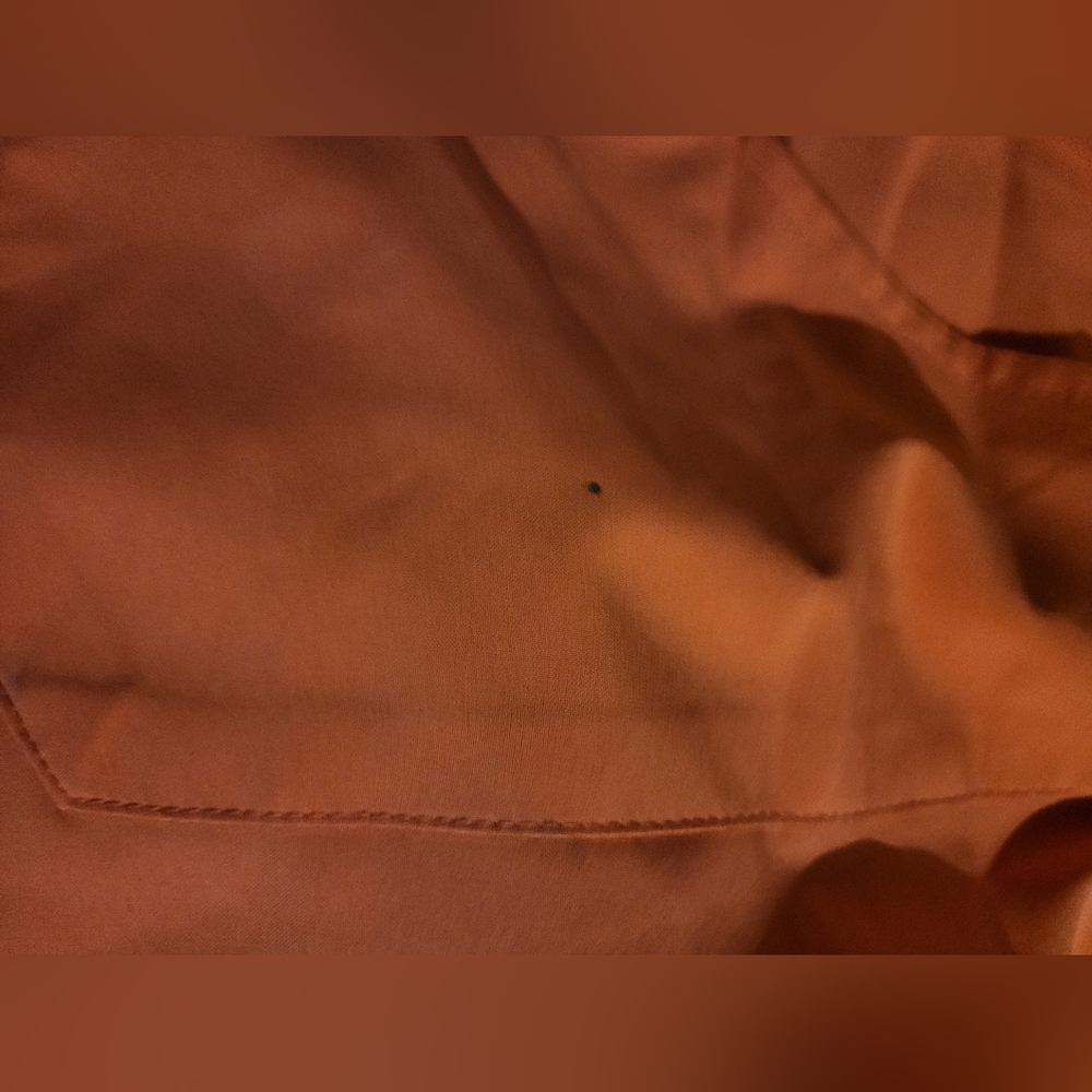 DICKIES SCRUB PANTS, LARGE, PEACH, LIKE NEW, ONE DOT OF INK, LEFT SIDE POCKET - Picture 4 of 4